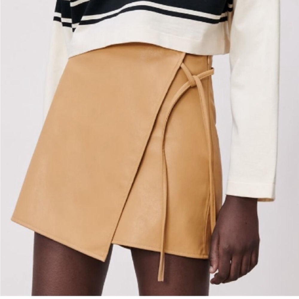 Zara | Faux Leather Skort with Tie